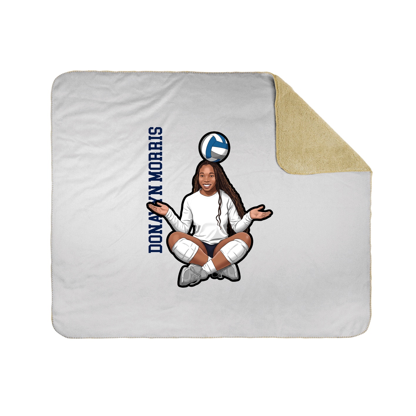 Throw Blanket — Name Vertical in White