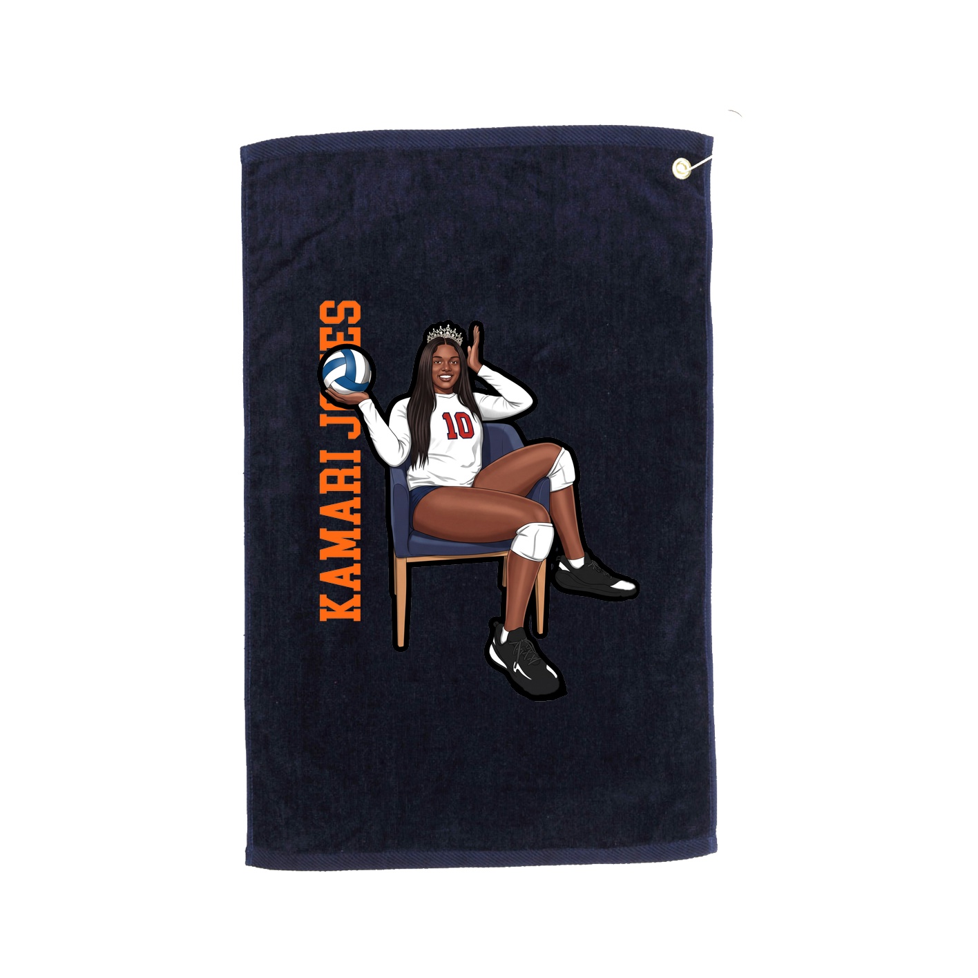 Golf Towel — Name Vertical in Navy