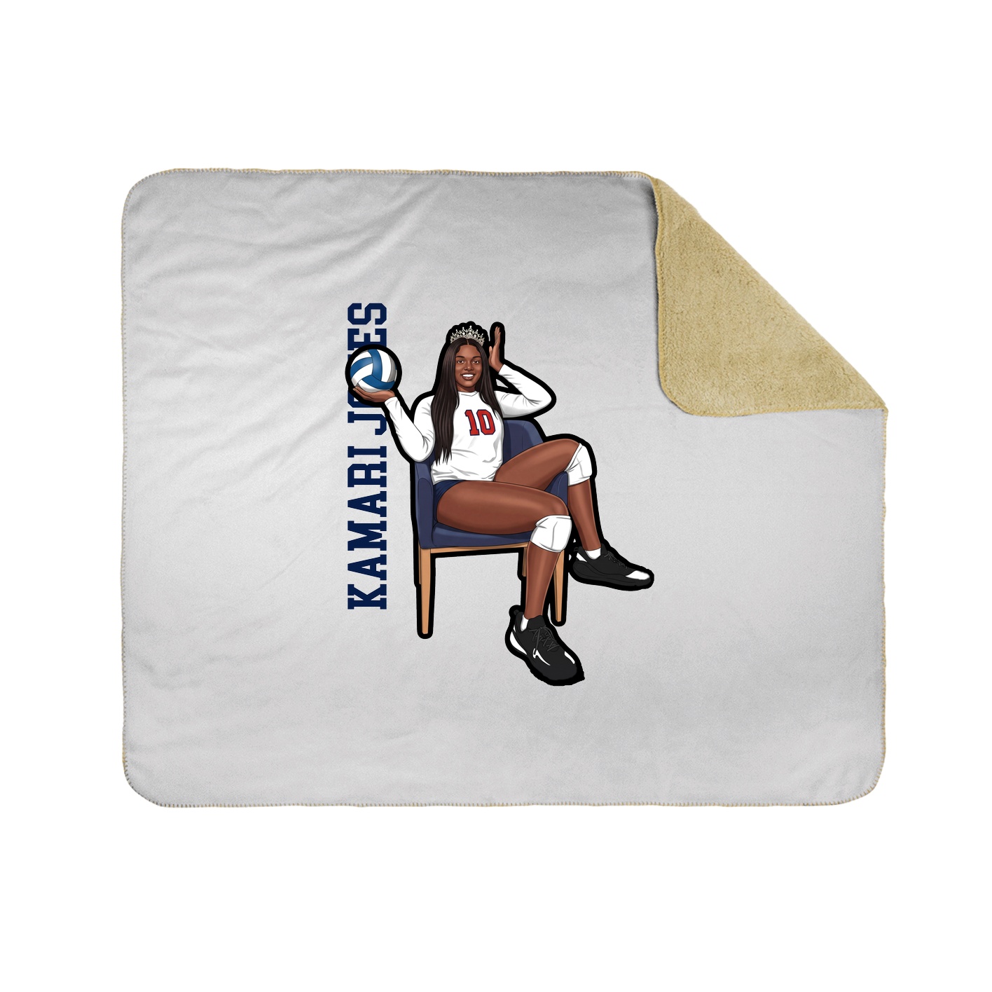 Throw Blanket — Name Vertical in White