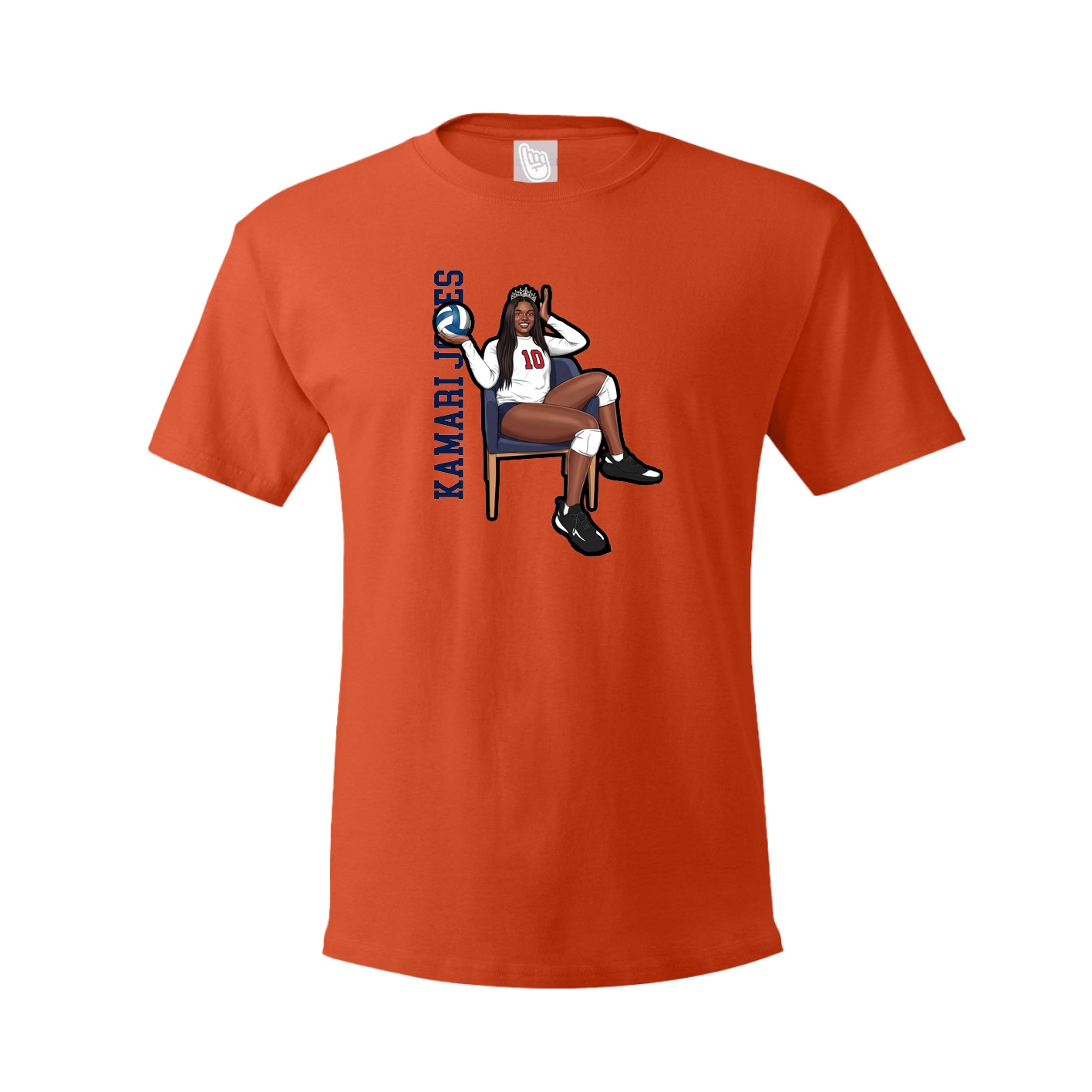 Youth Tee — Name Vertical in Orange