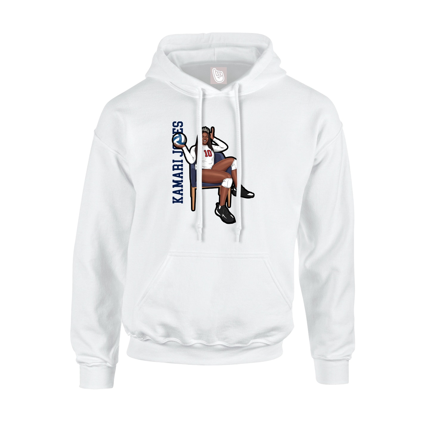 Hoodie — Name Vertical in White