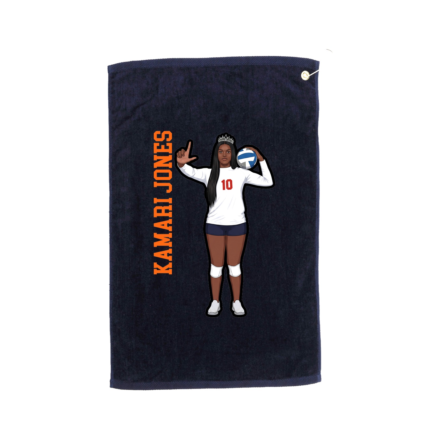 Golf Towel — Name Vertical in Navy