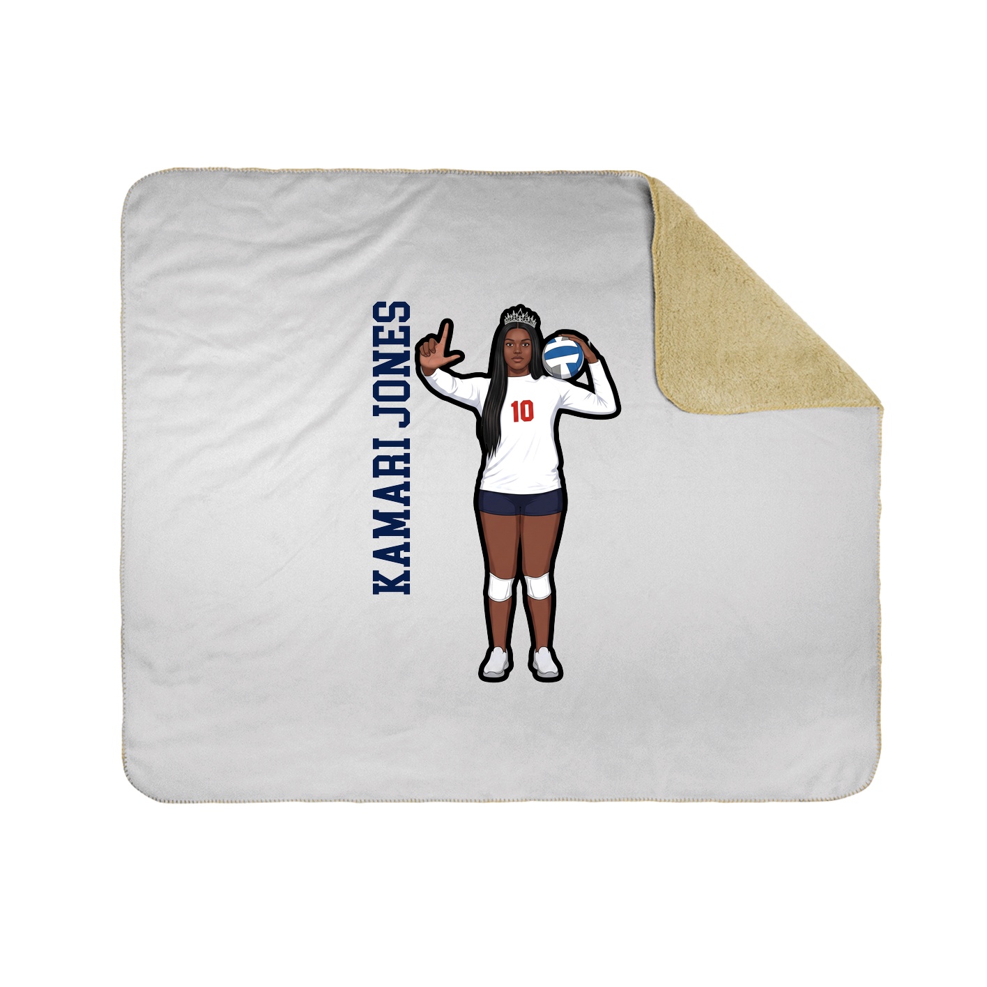 Throw Blanket — Name Vertical in White