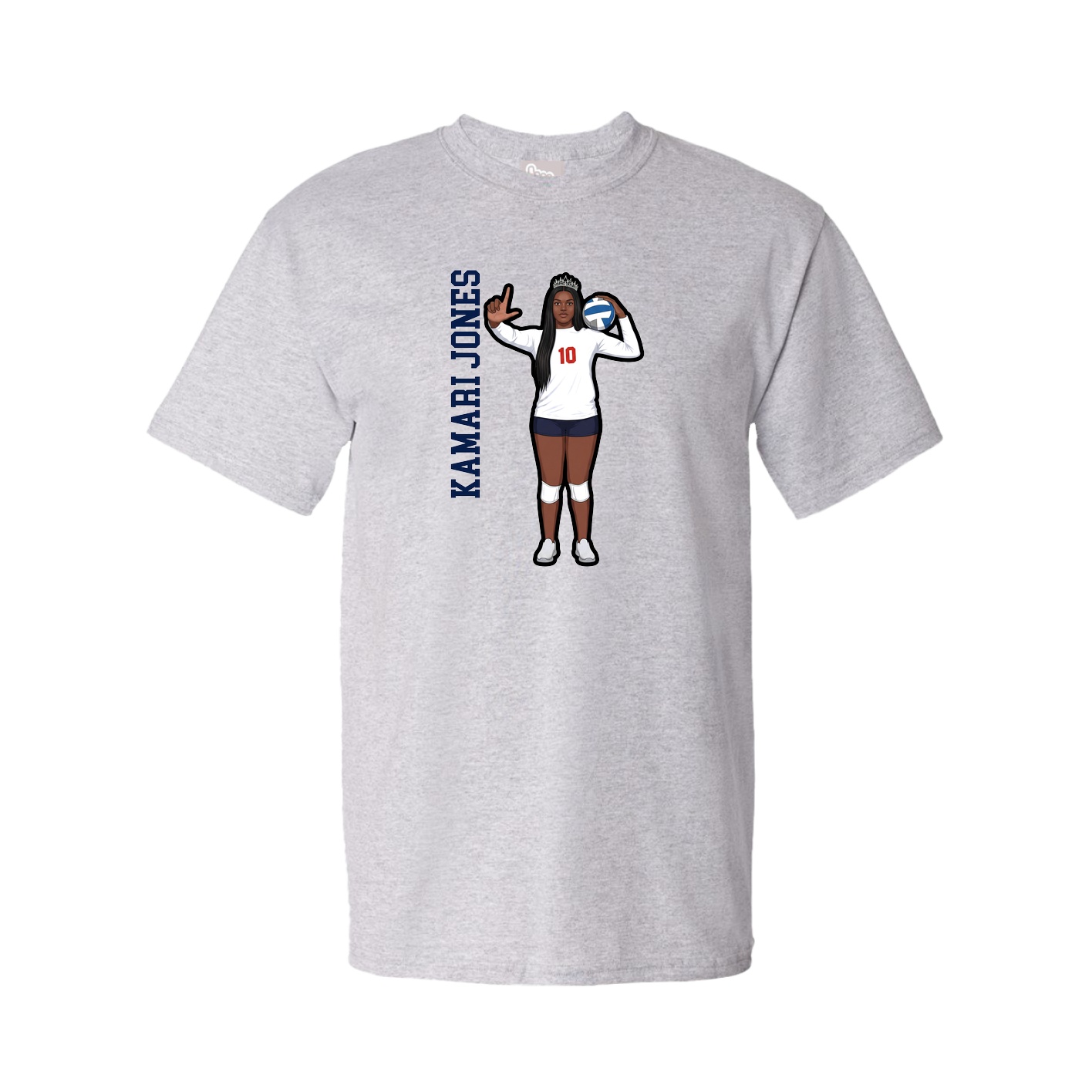 Youth Tee — Name Vertical in Grey