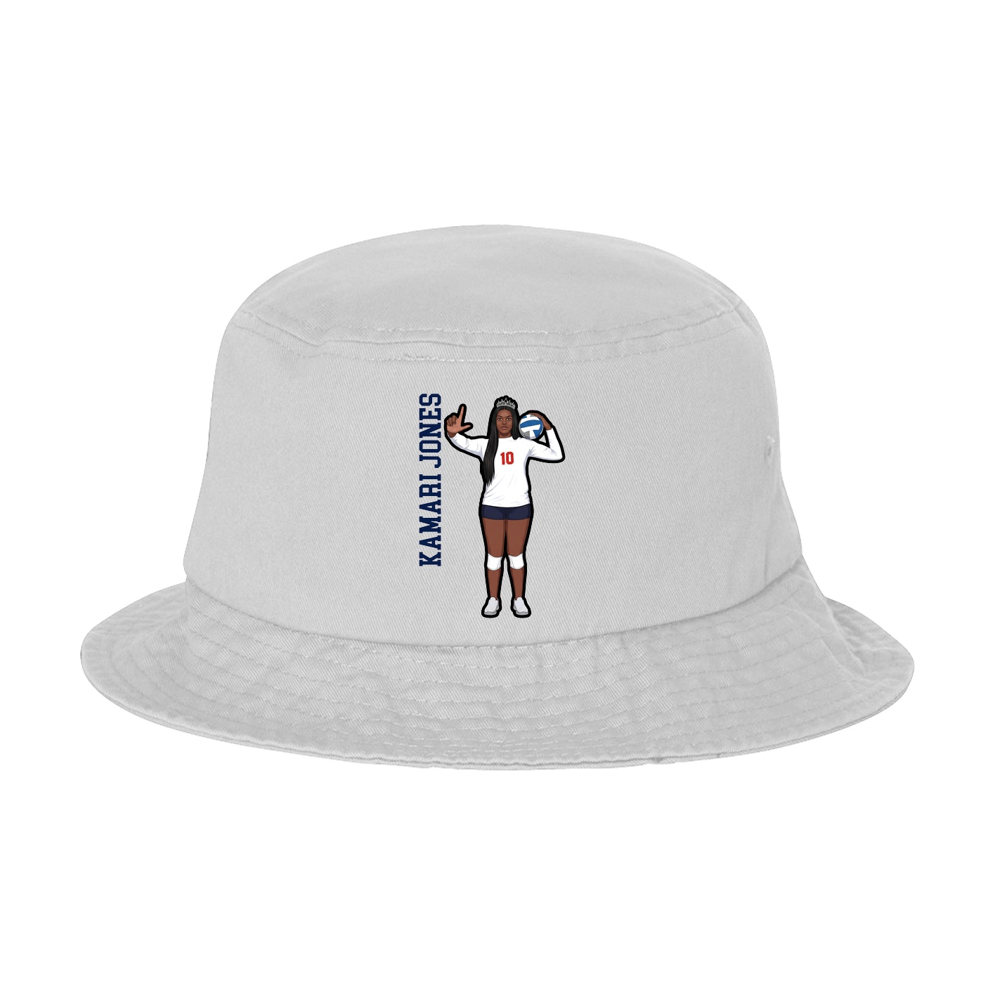 Bucket Cap — Name Vertical in White