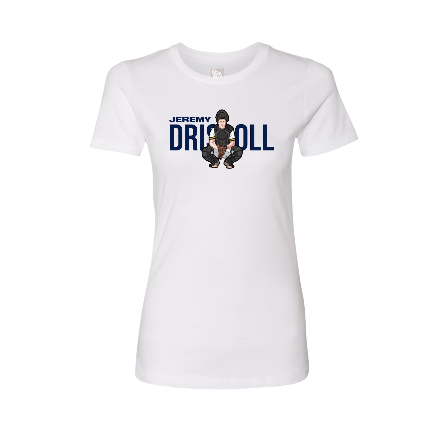 Fitted Women's Tee — Player Name in White