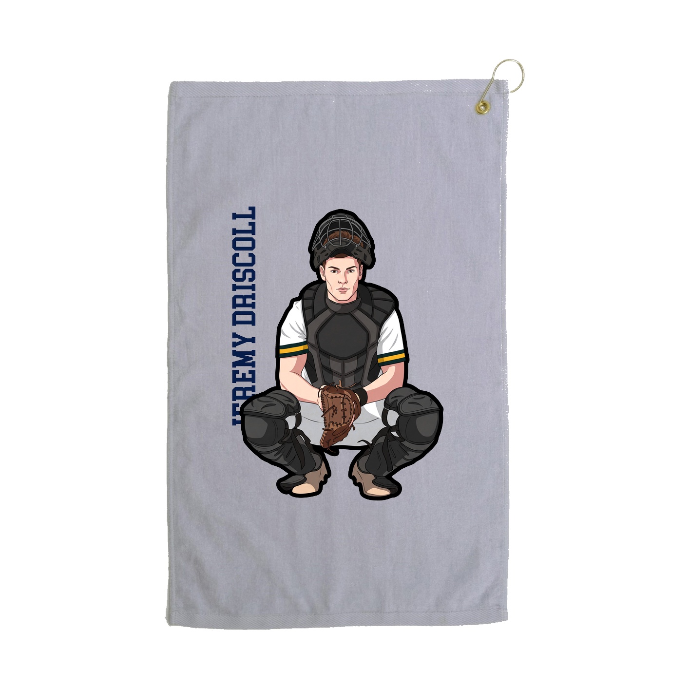 Golf Towel — Name Vertical in Grey