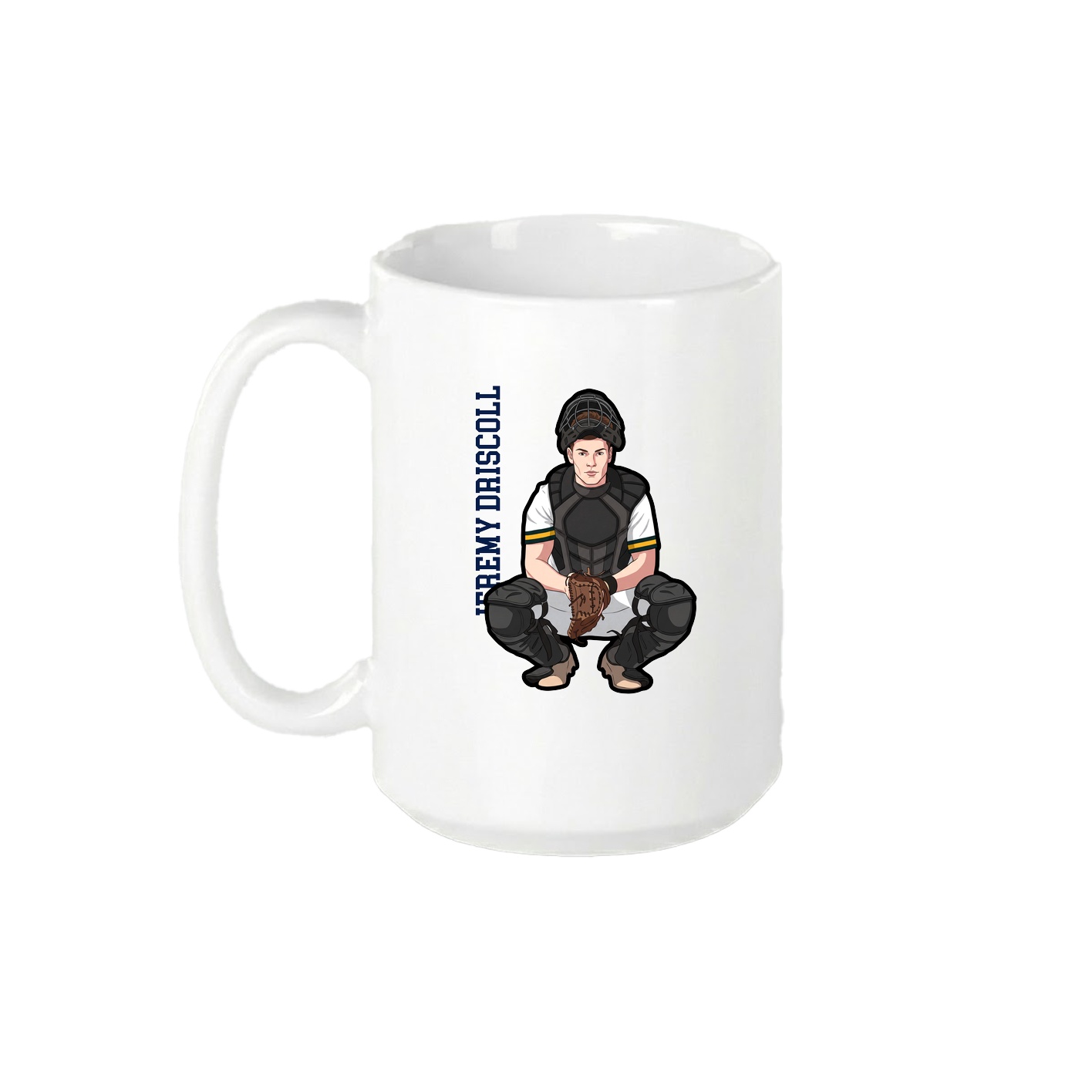 15oz Coffee Mug — Name Vertical in White