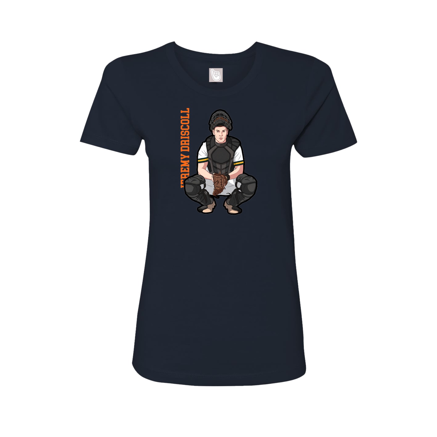 Womens Tee — Name Vertical in Navy