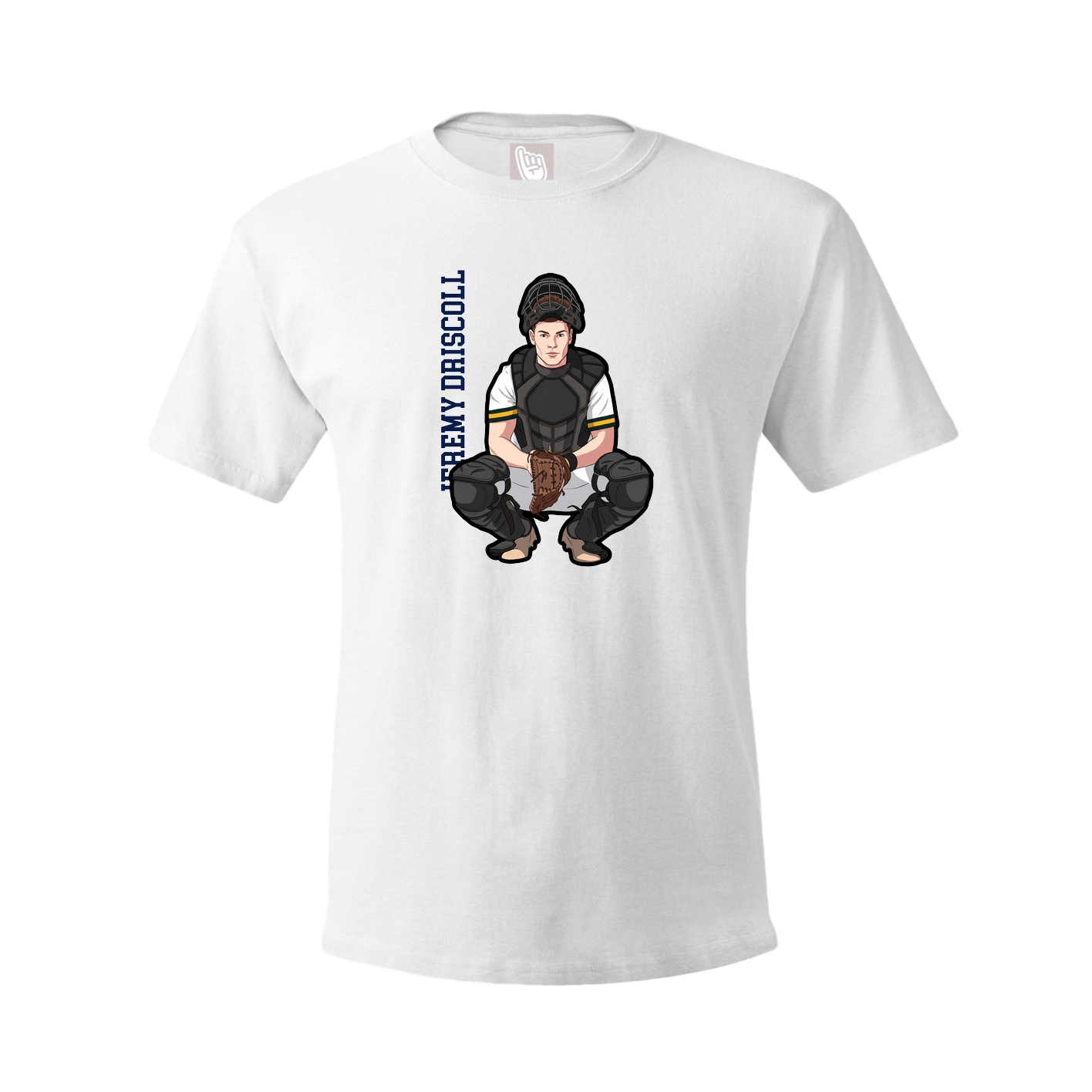 Youth Tee — Name Vertical in White