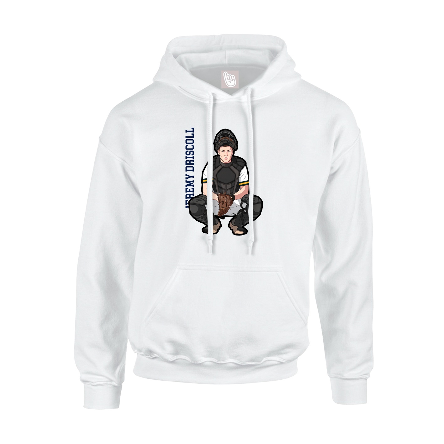 Youth Hoodie — Name Vertical in White