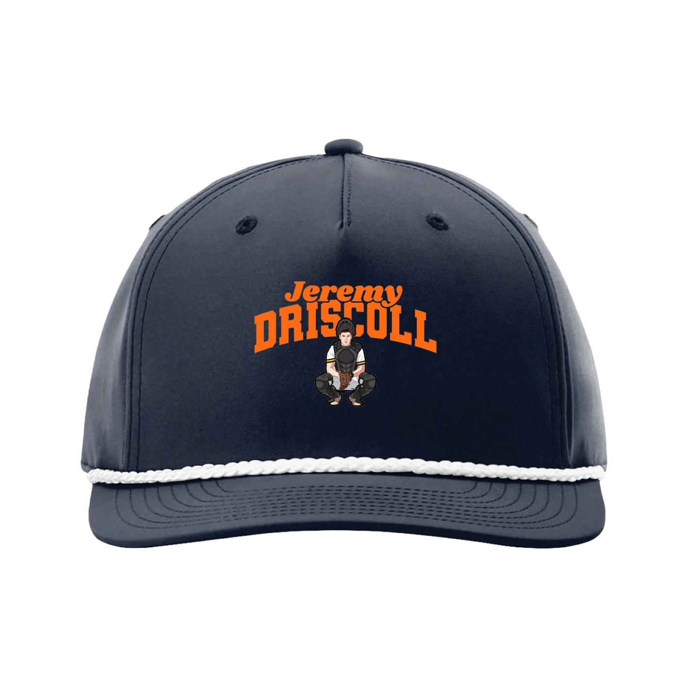Five-Panel Classic Rope Cap — Signature Arch in Navy