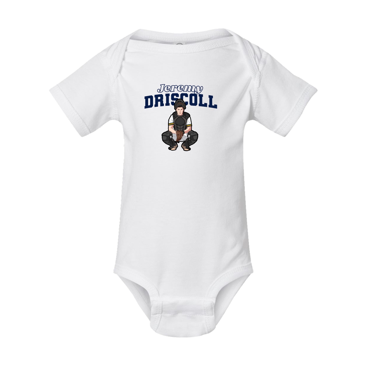 Baby Onesie — Name Arch in White