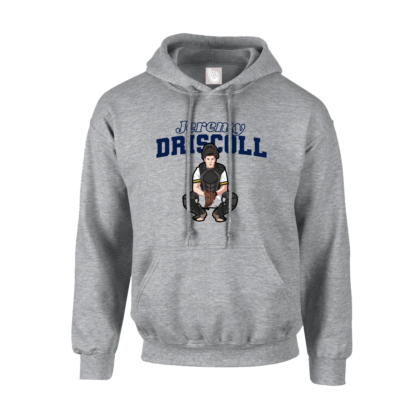 Youth Hoodie — Name Arch in Grey