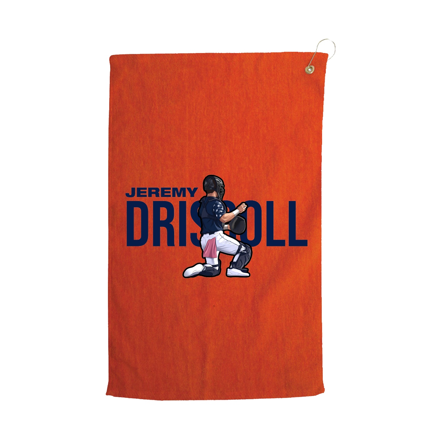 Golf Towel — Player Name in Orange