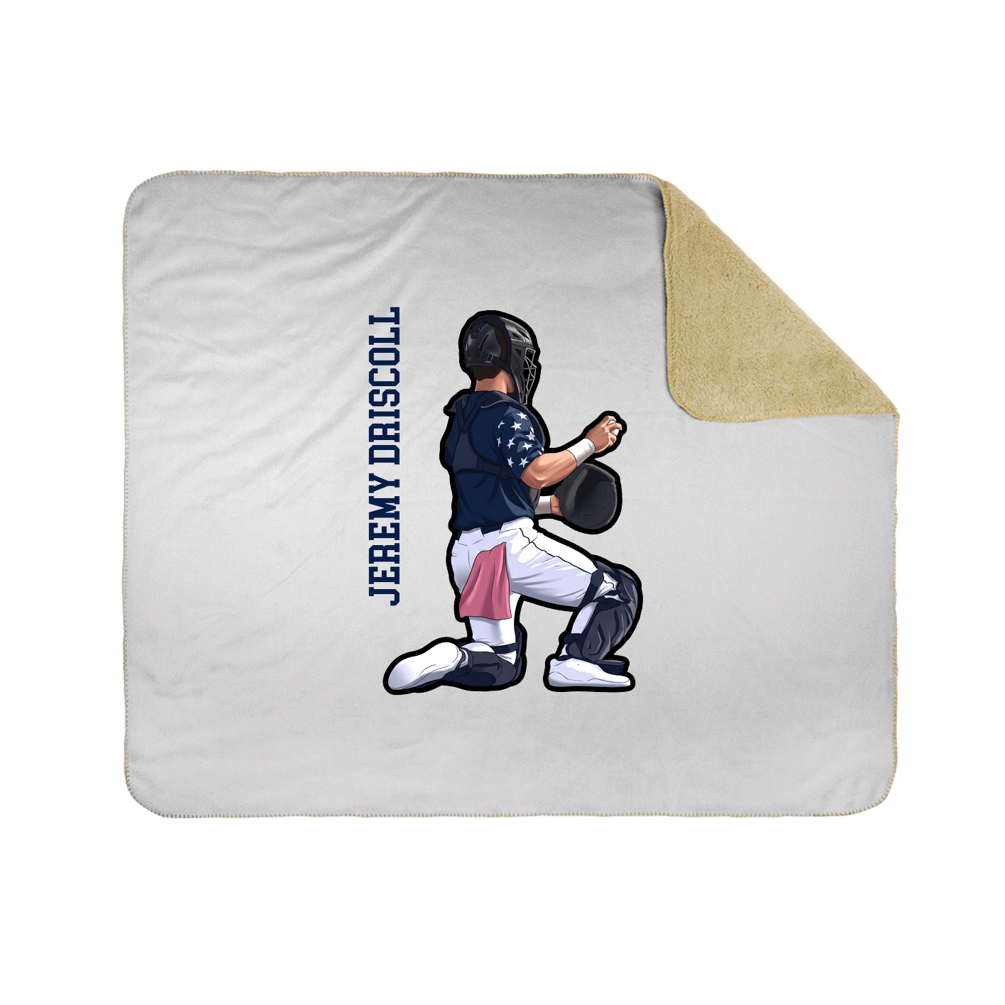 Throw Blanket — Name Vertical in White