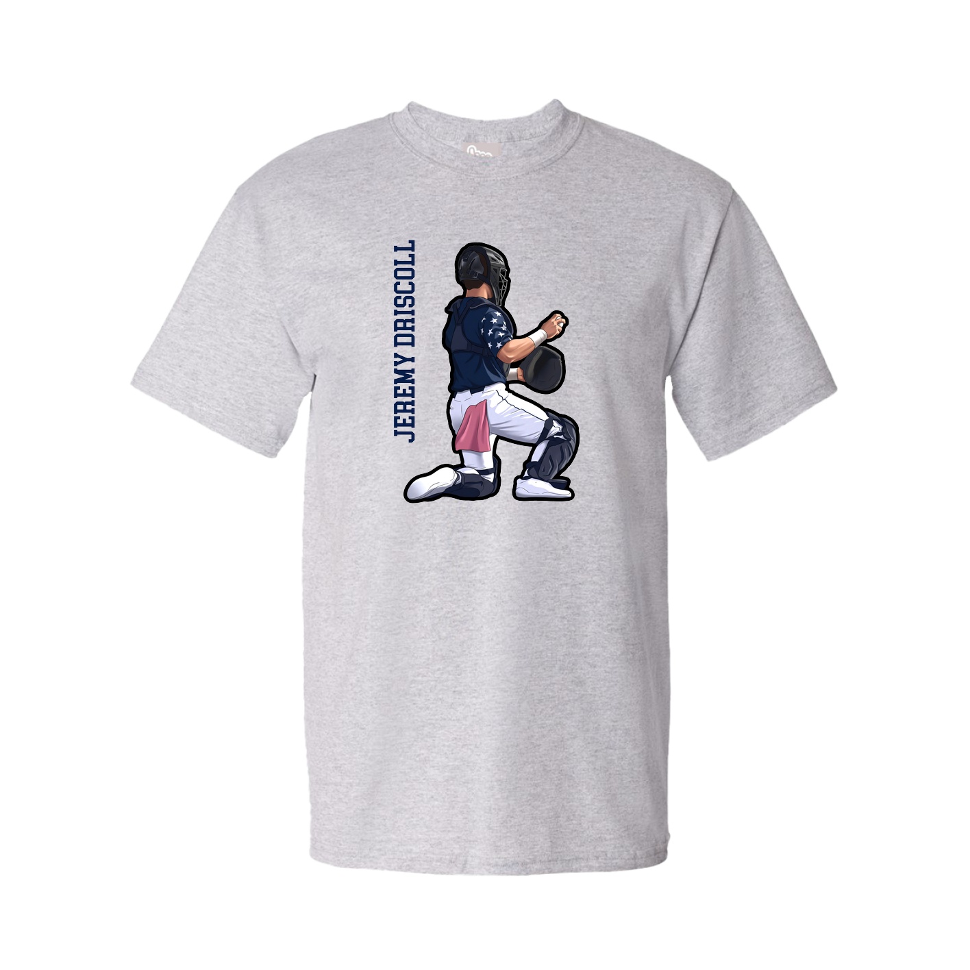 Tee — Name Vertical in Grey