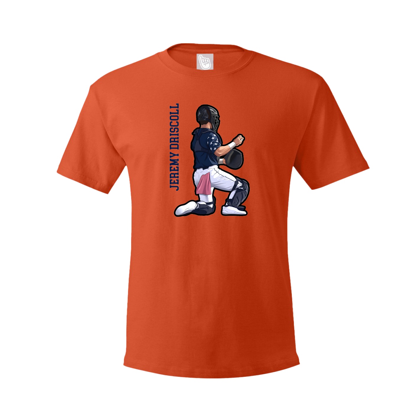 Youth Tee — Name Vertical in Orange