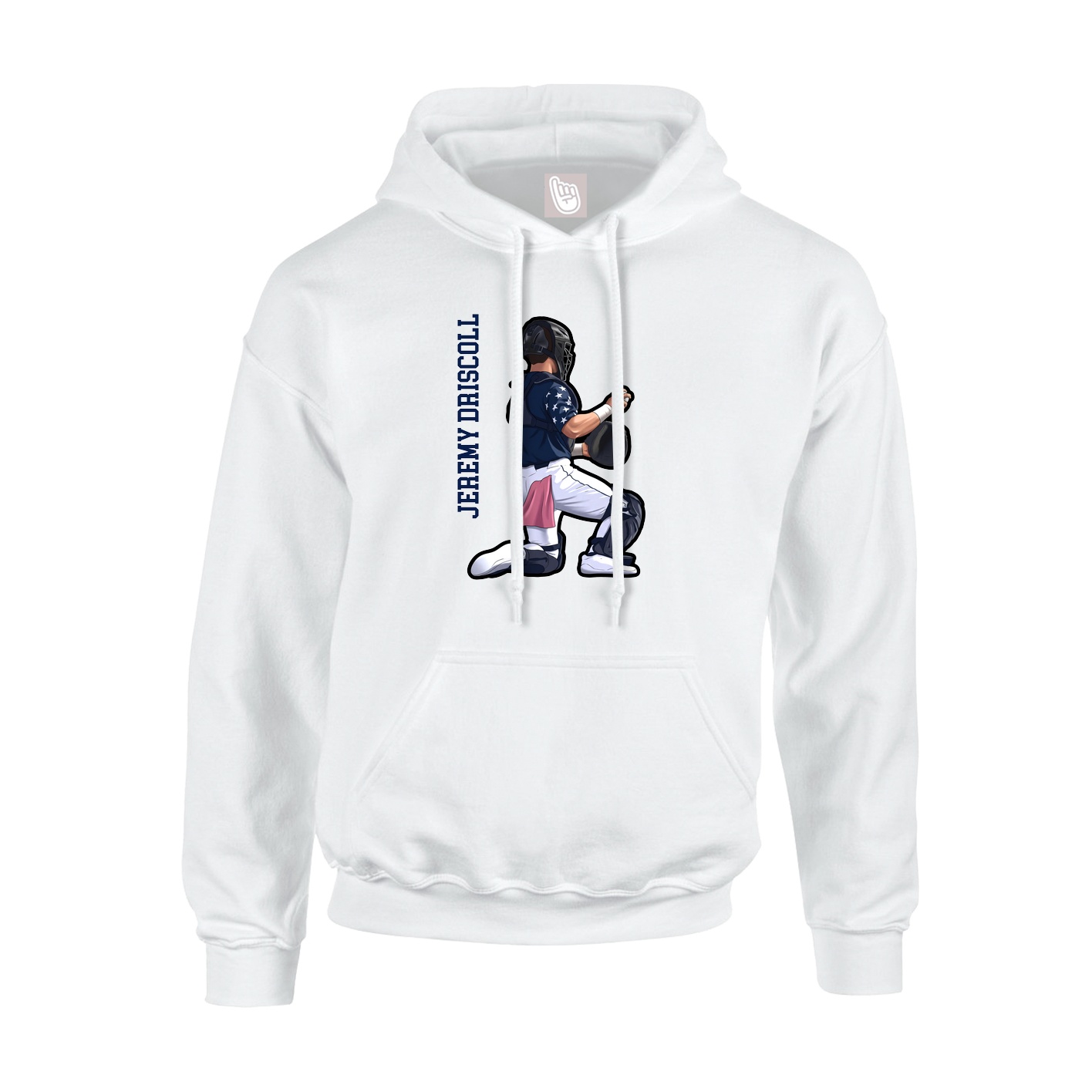 Hoodie — Name Vertical in White