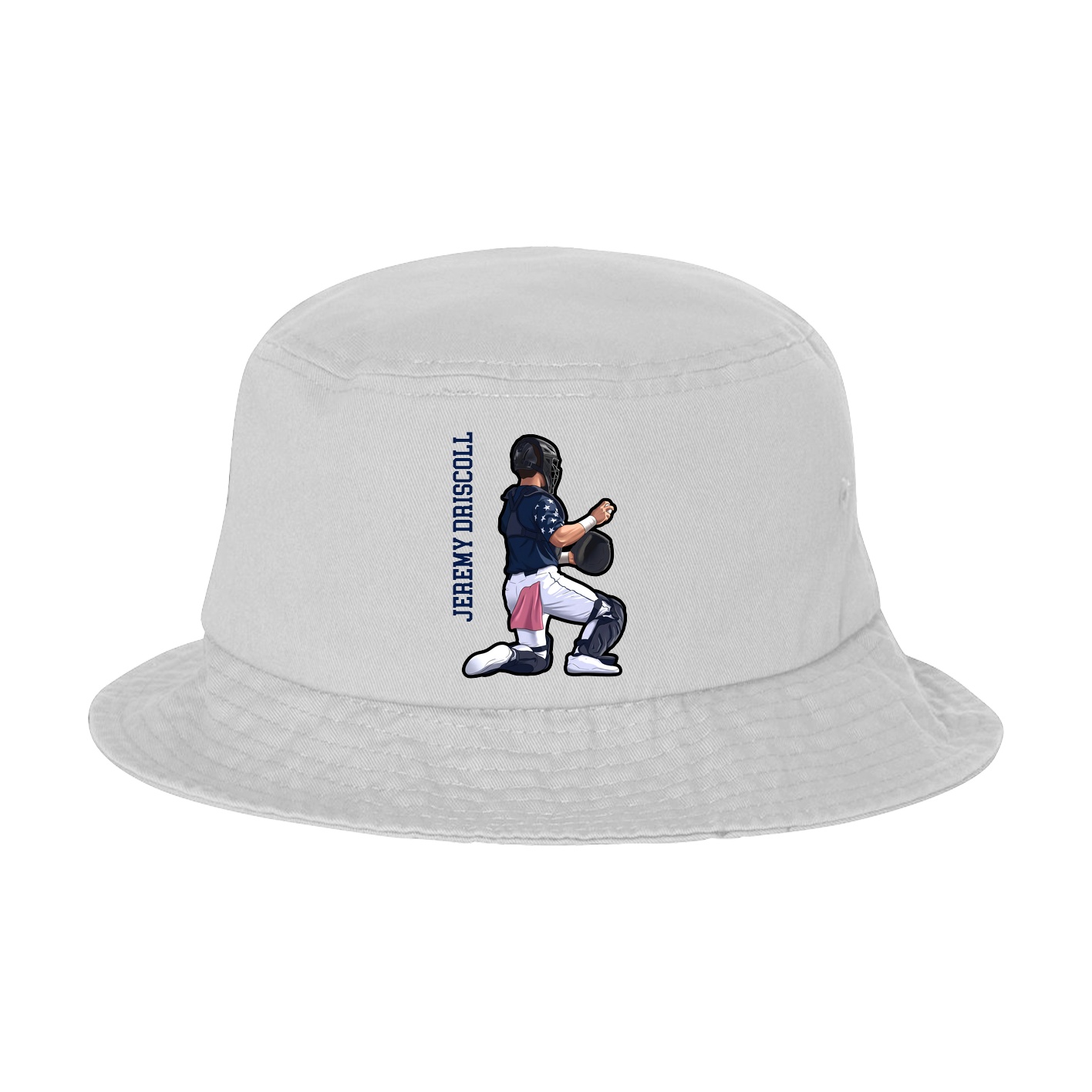 Bucket Cap — Name Vertical in White