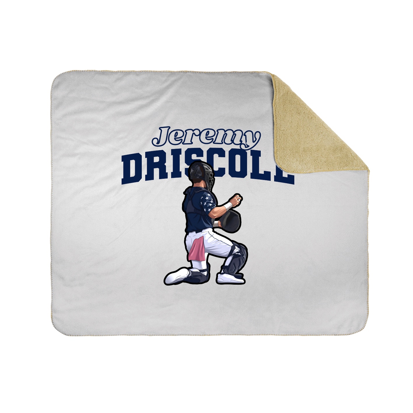 Throw Blanket — Name Arch in White