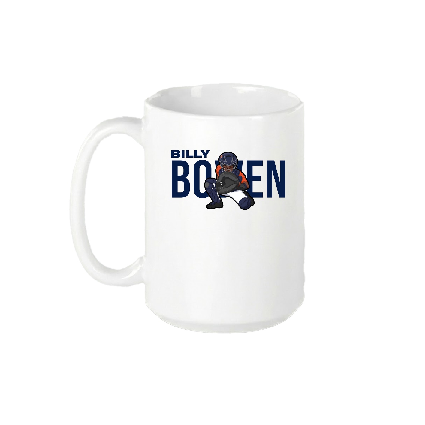 15oz Coffee Mug — Player Name in White