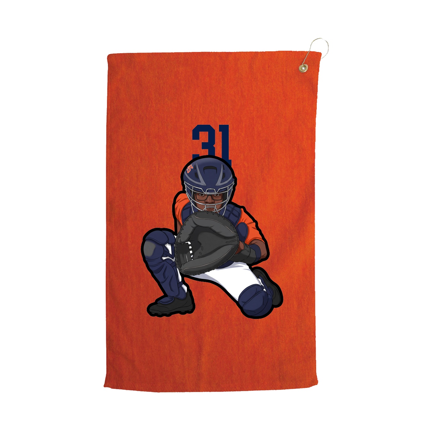 Golf Towel — Number Top in Orange