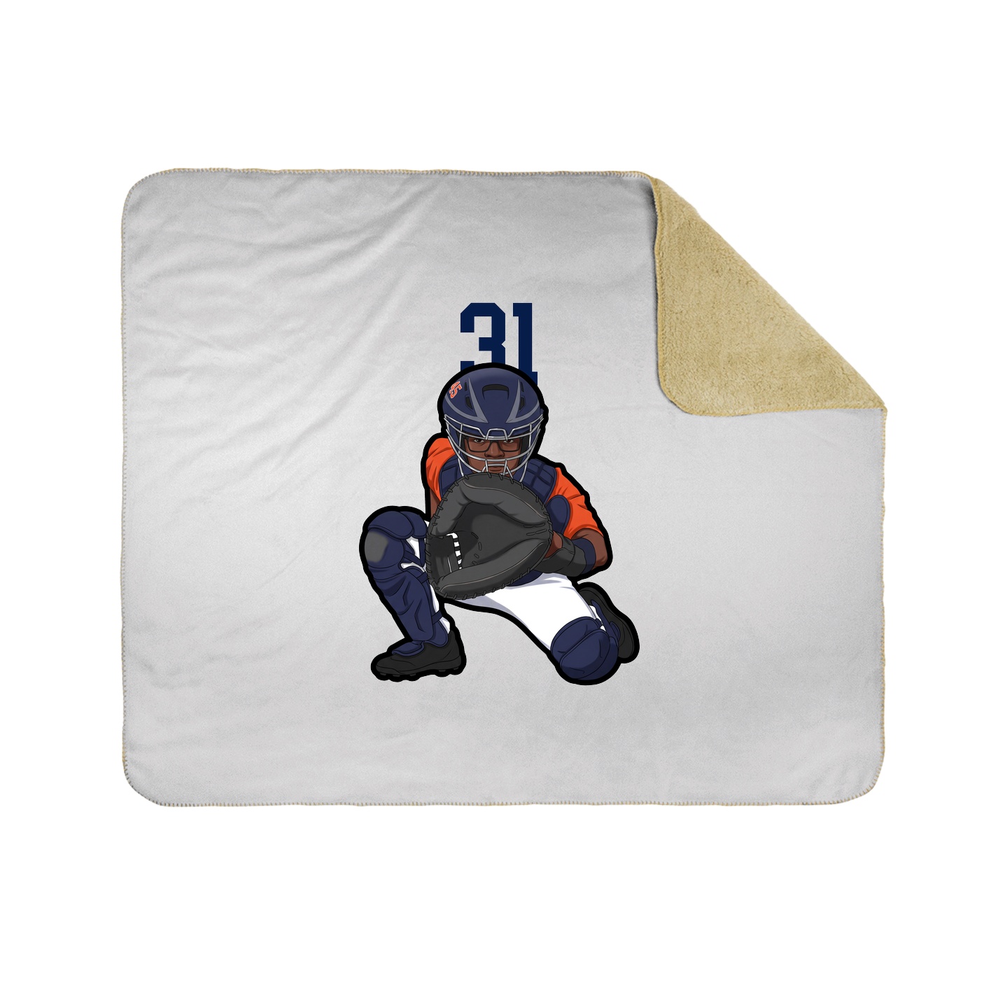 Throw Blanket — Number Top in White