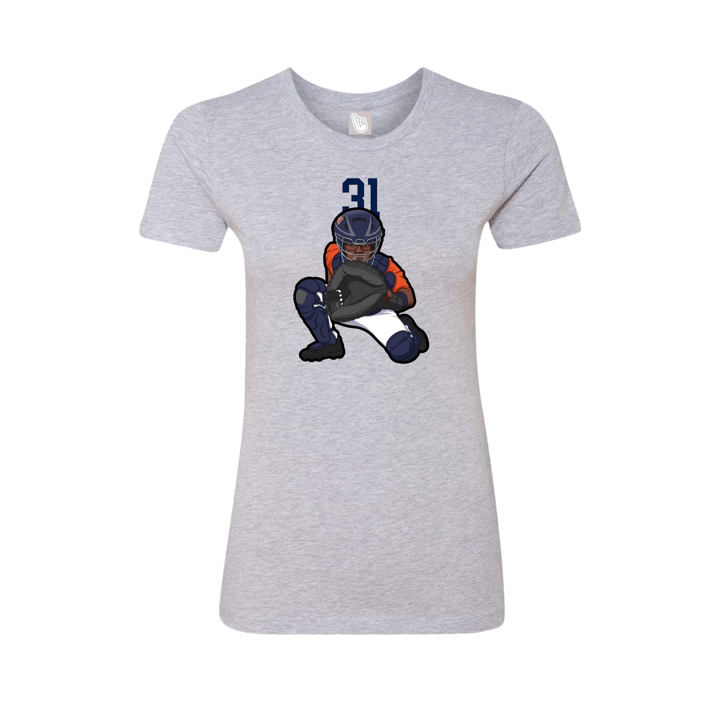 Fitted Women's Tee — Number Top in Grey