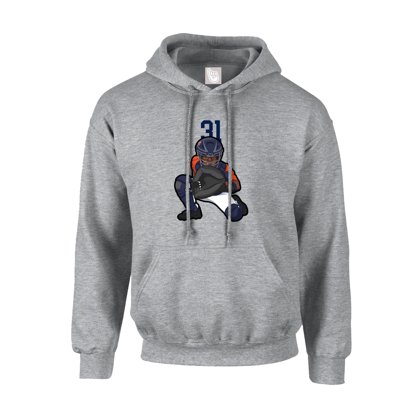 Youth Hoodie — Number Top in Grey