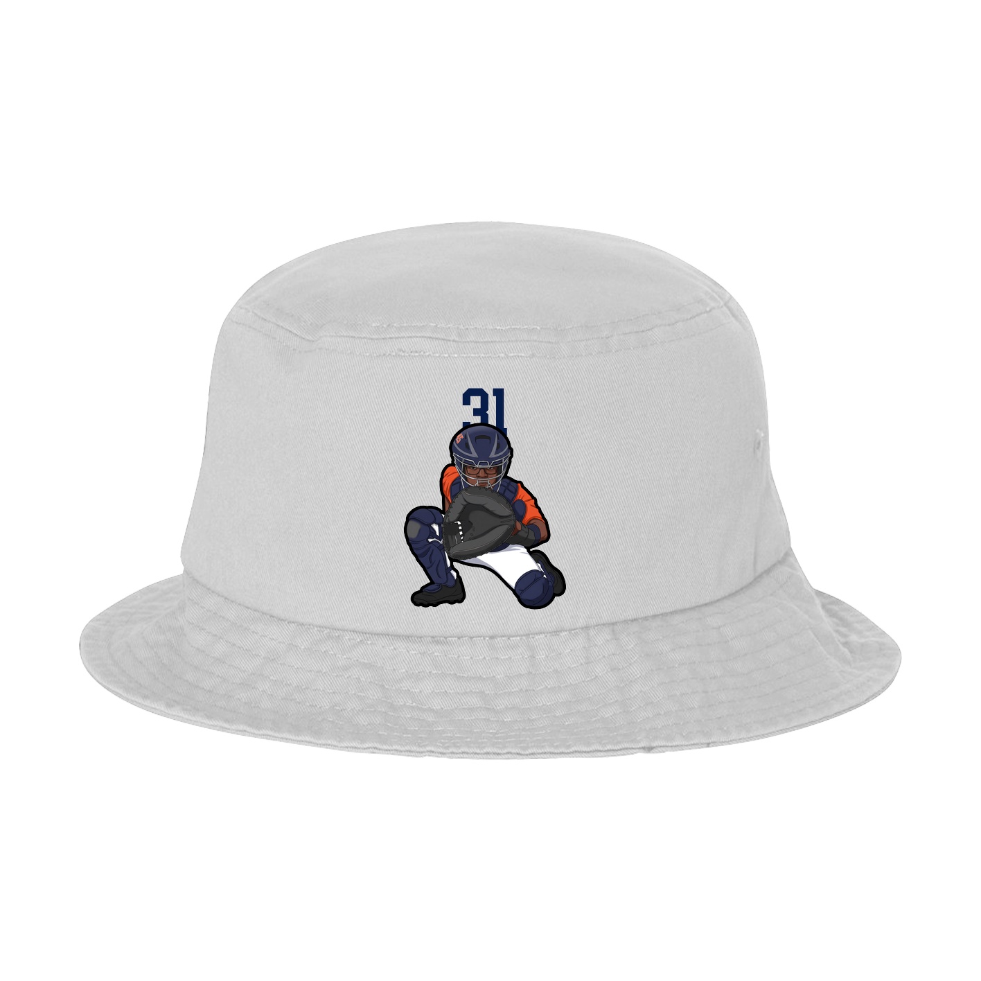Bucket Cap — Number Top in White