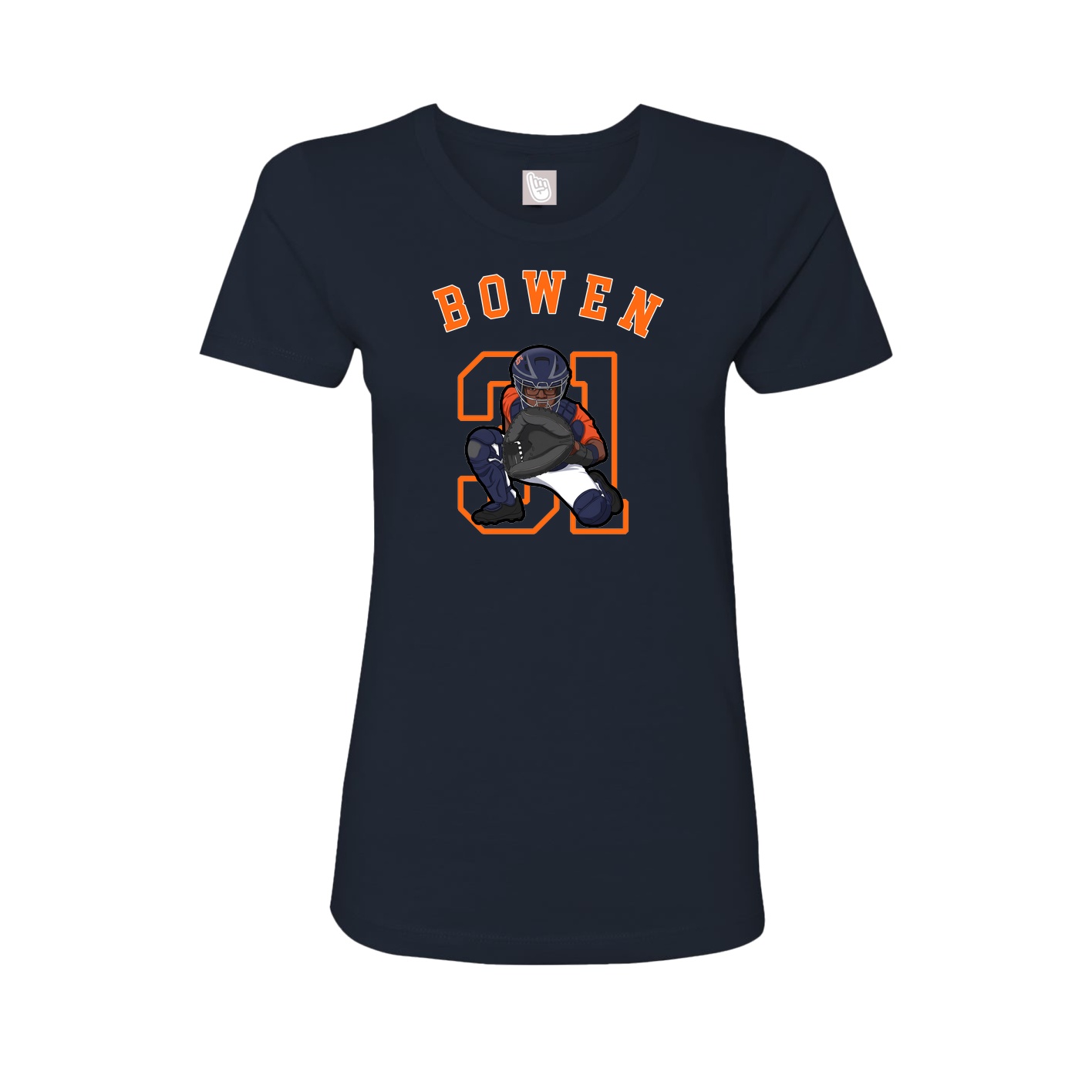 Fitted Women's Tee — Shirsey Arch in Navy
