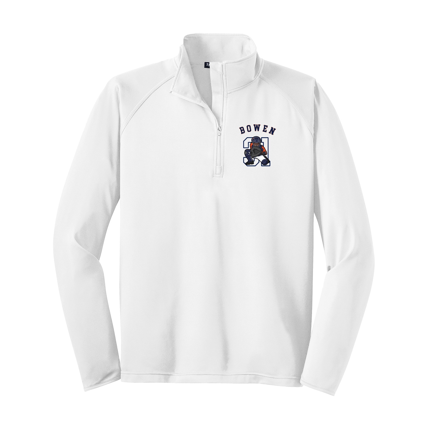 Q-Zip Pullover — Shirsey Arch in White