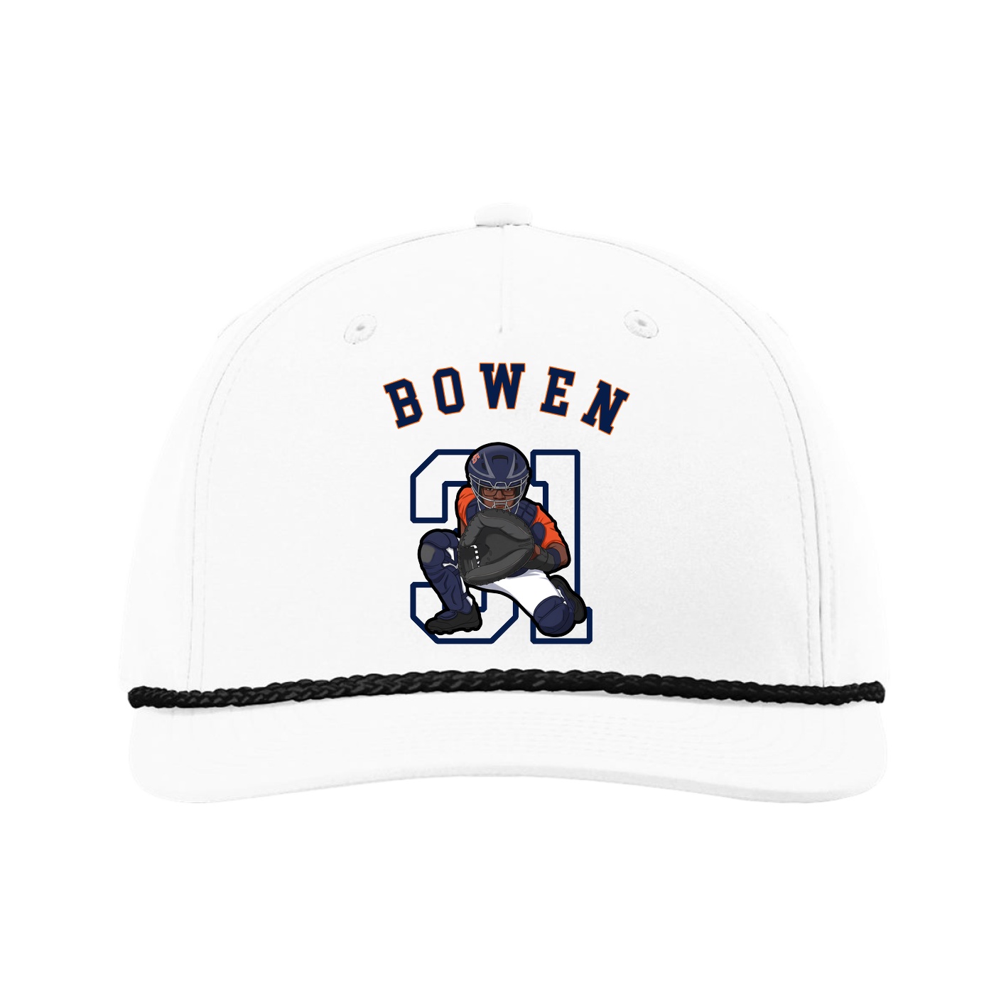 Five-Panel Classic Rope Cap — Shirsey Arch in White