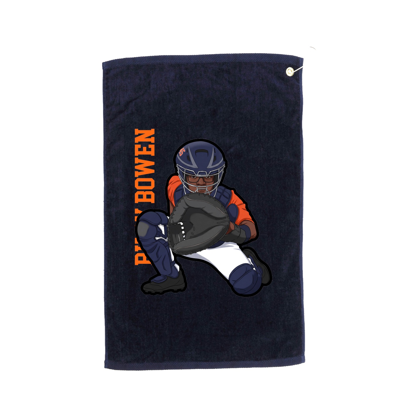 Golf Towel — Name Vertical in Navy