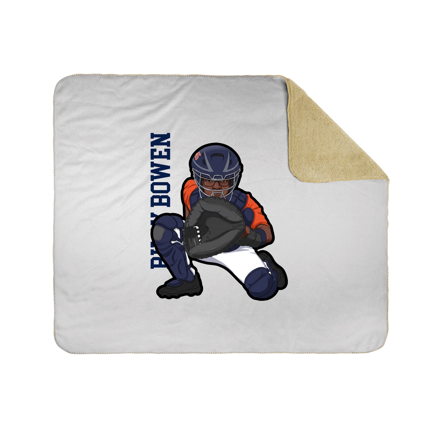Throw Blanket — Name Vertical in White