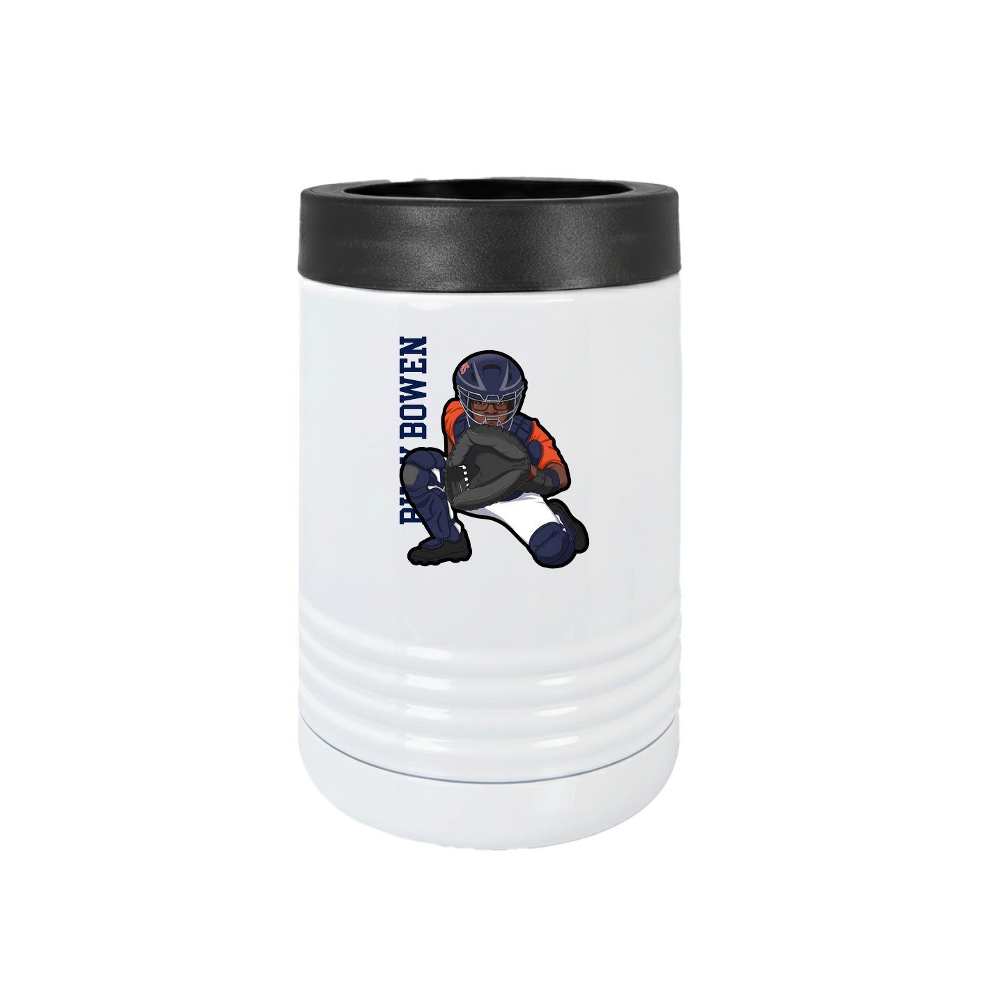 Beverage Holder — Name Vertical in White