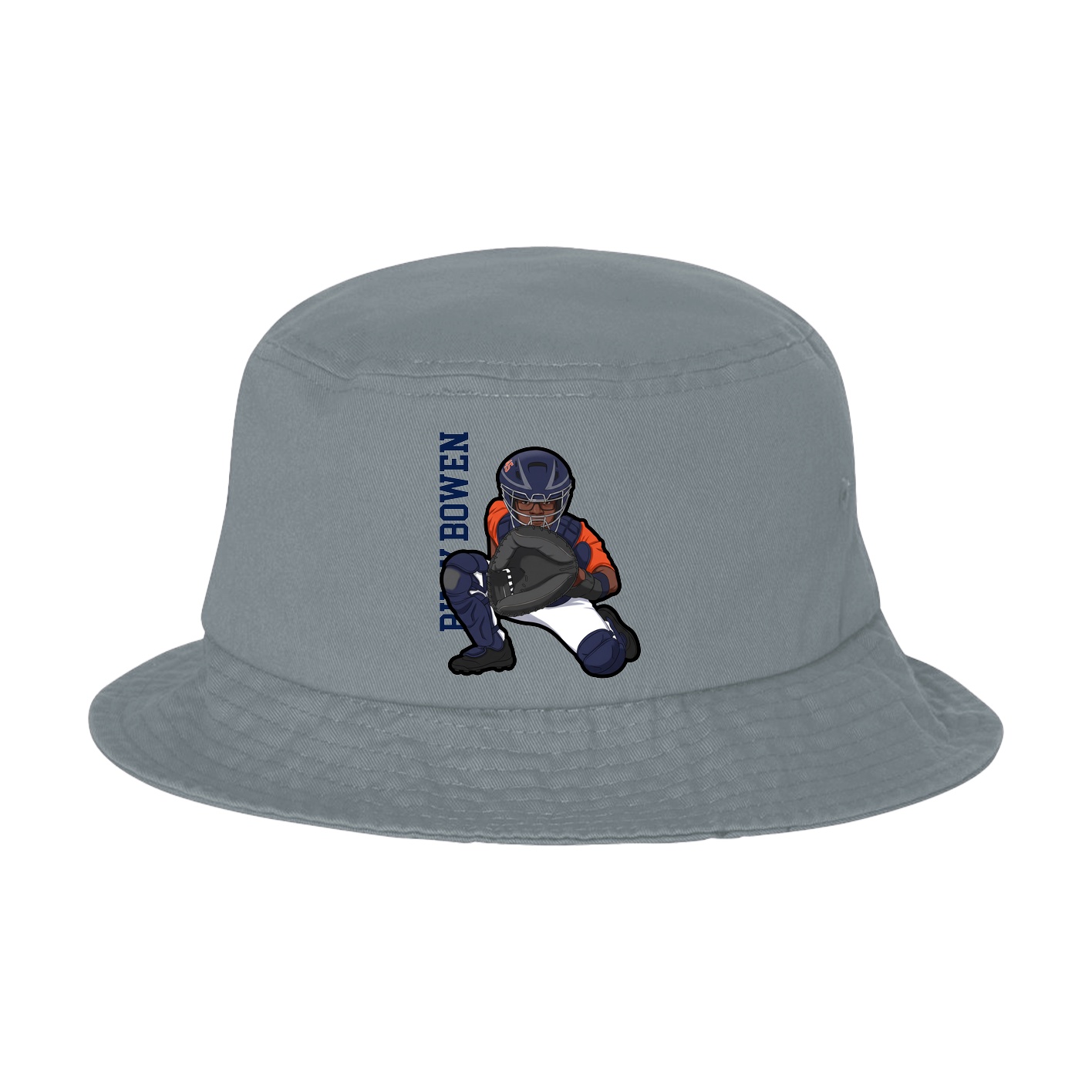 Bucket Cap — Name Vertical in Grey
