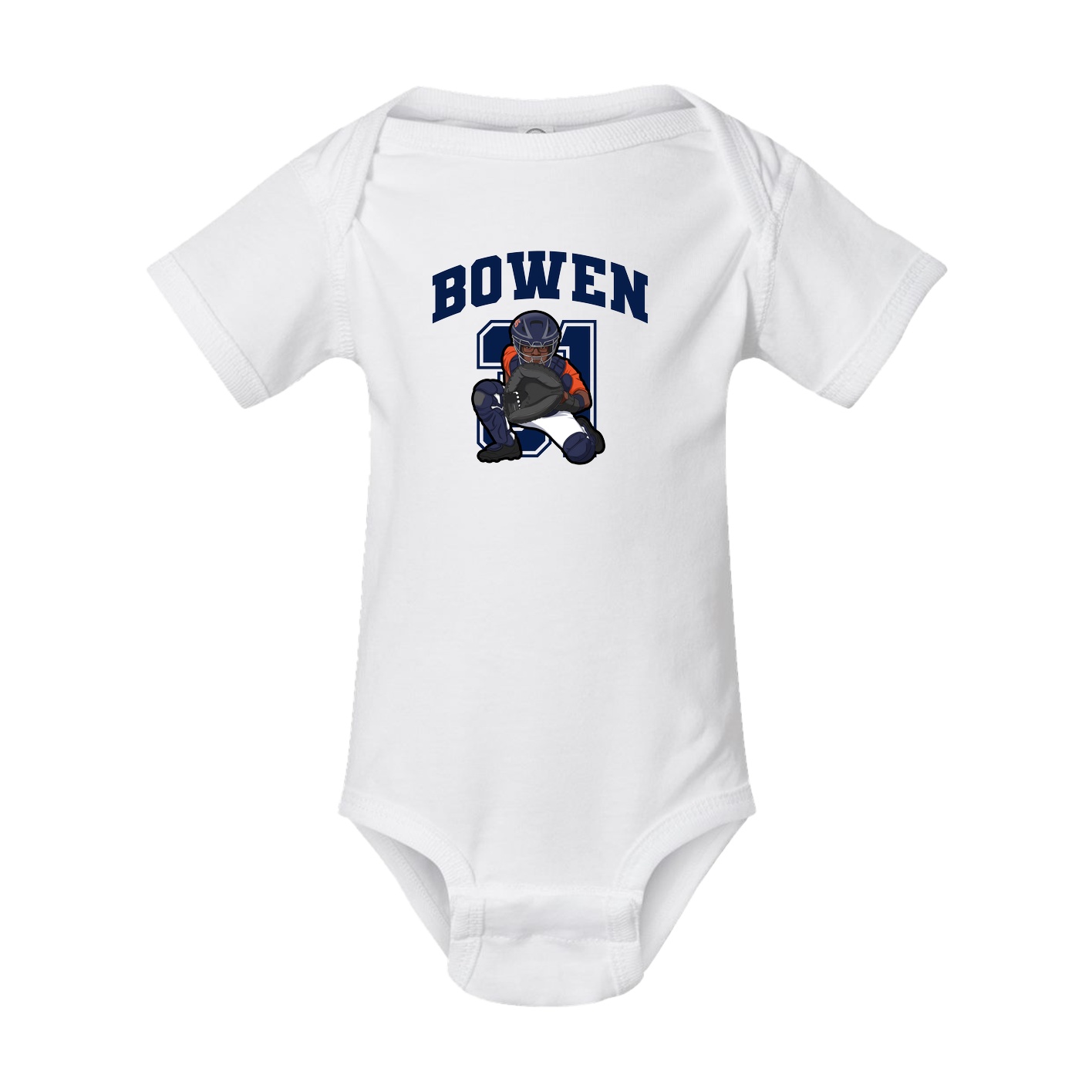 Baby Onesie — Number in White