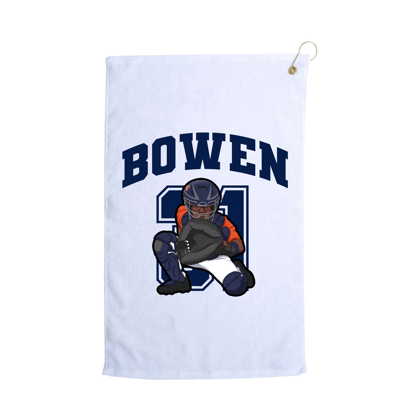 Golf Towel — Number in White