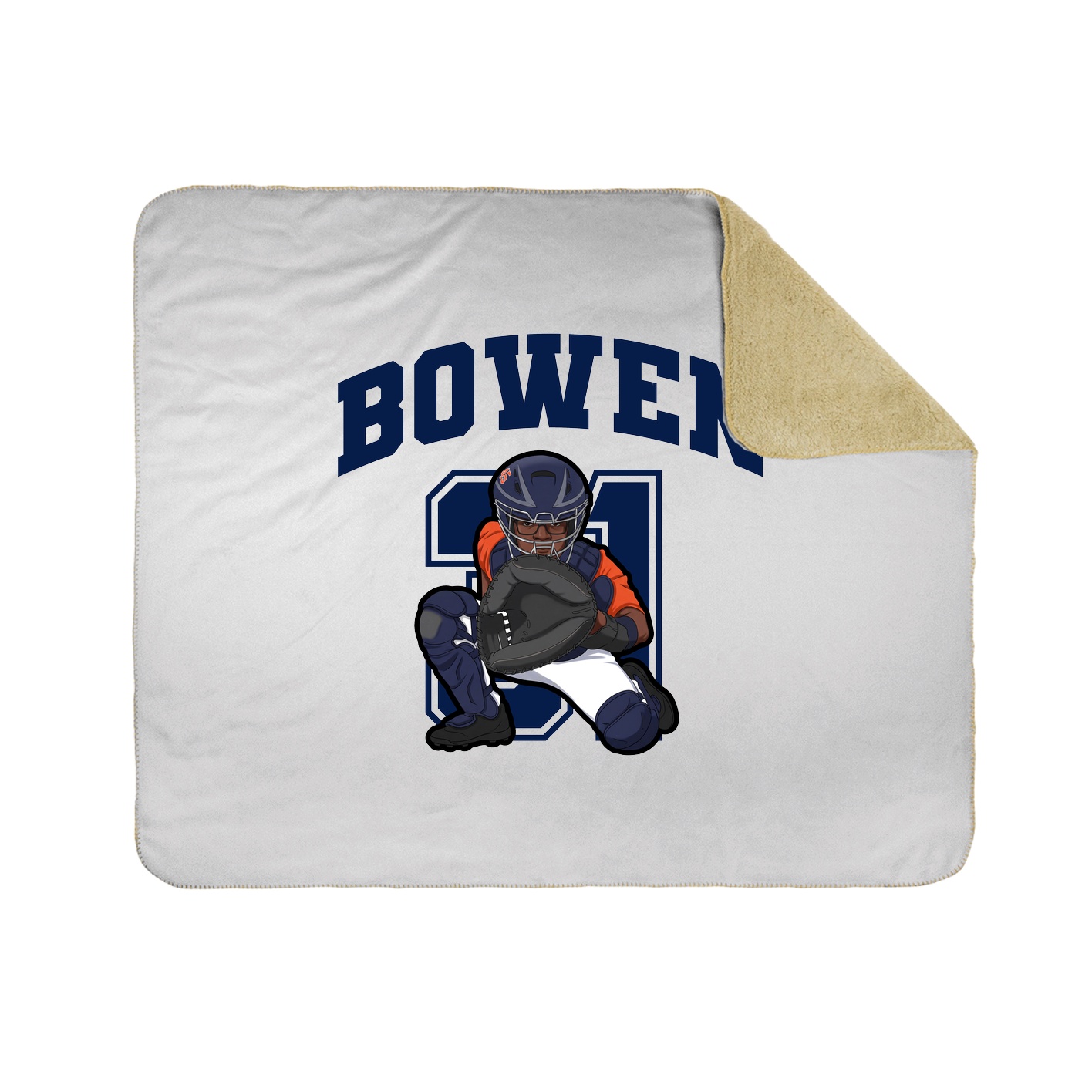 Throw Blanket — Number in White