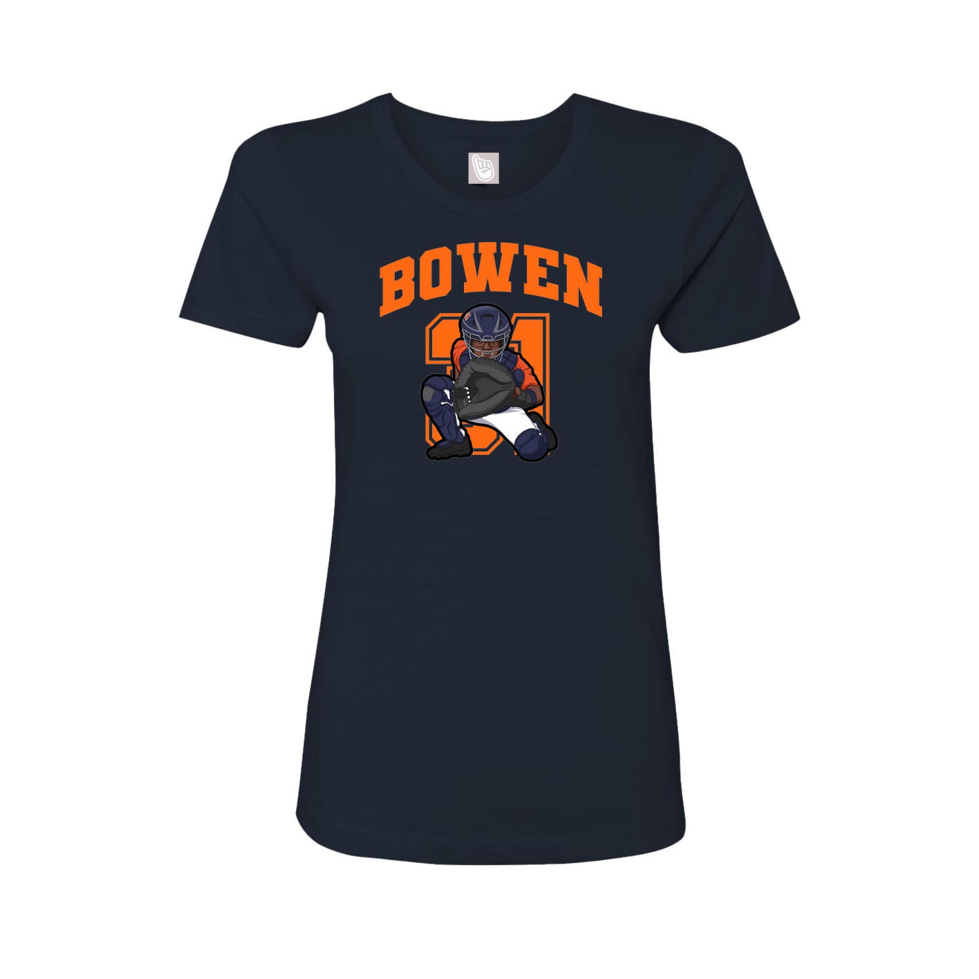 Fitted Women's Tee — Number in Navy