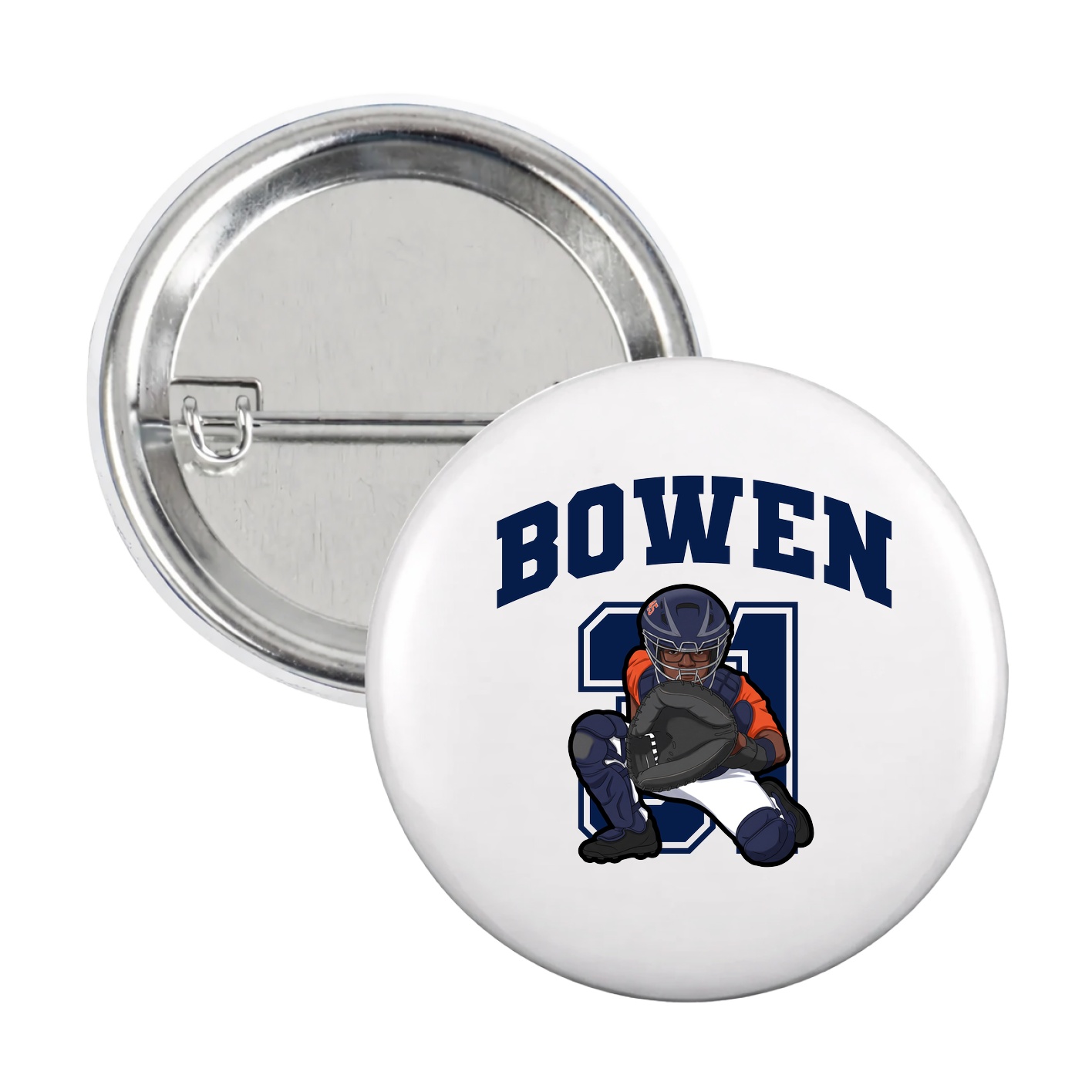 Game Day Button — Number in White