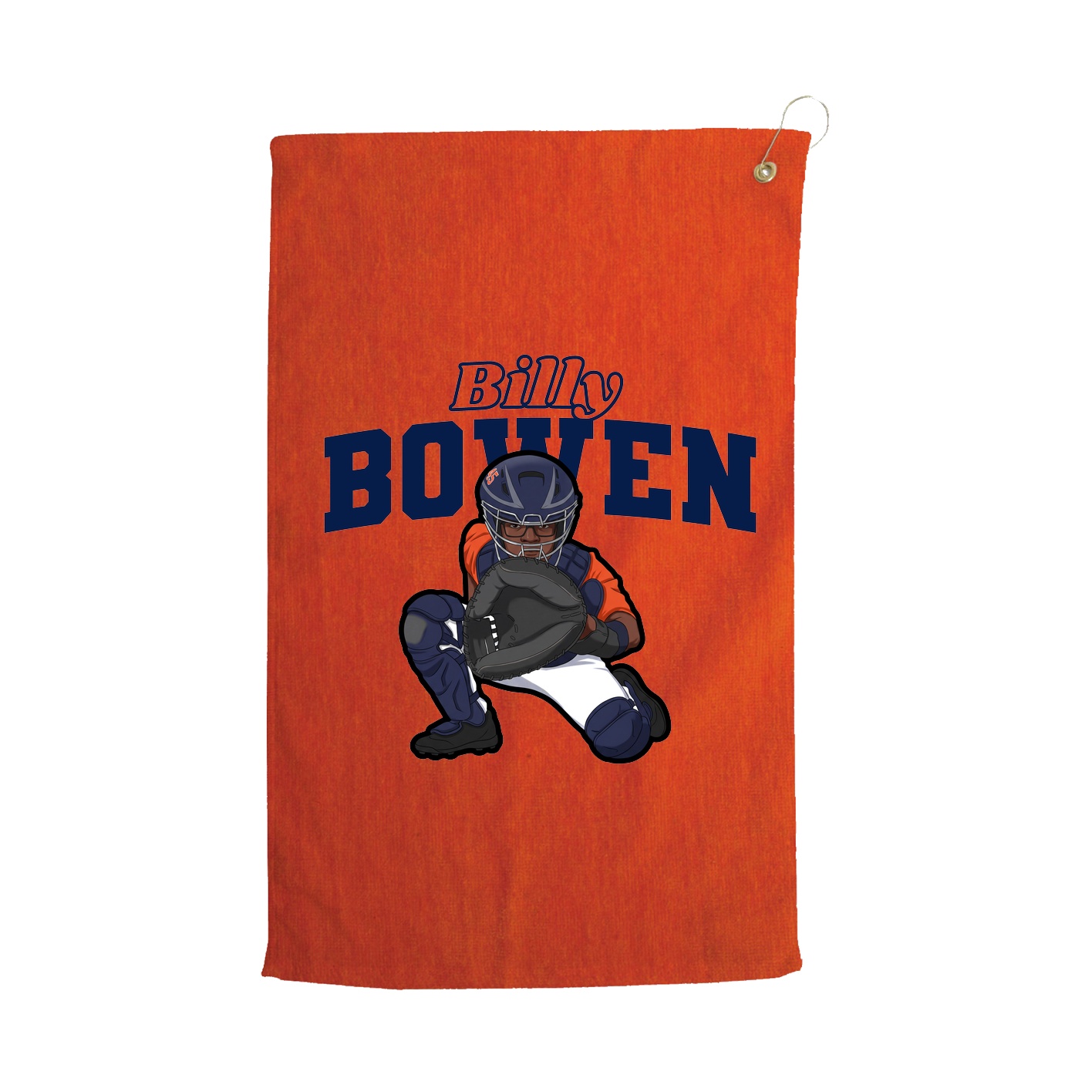 Golf Towel — Name Arch in Orange