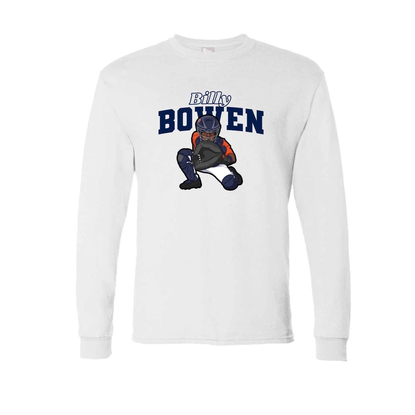 Long Sleeve Tee — Name Arch in White