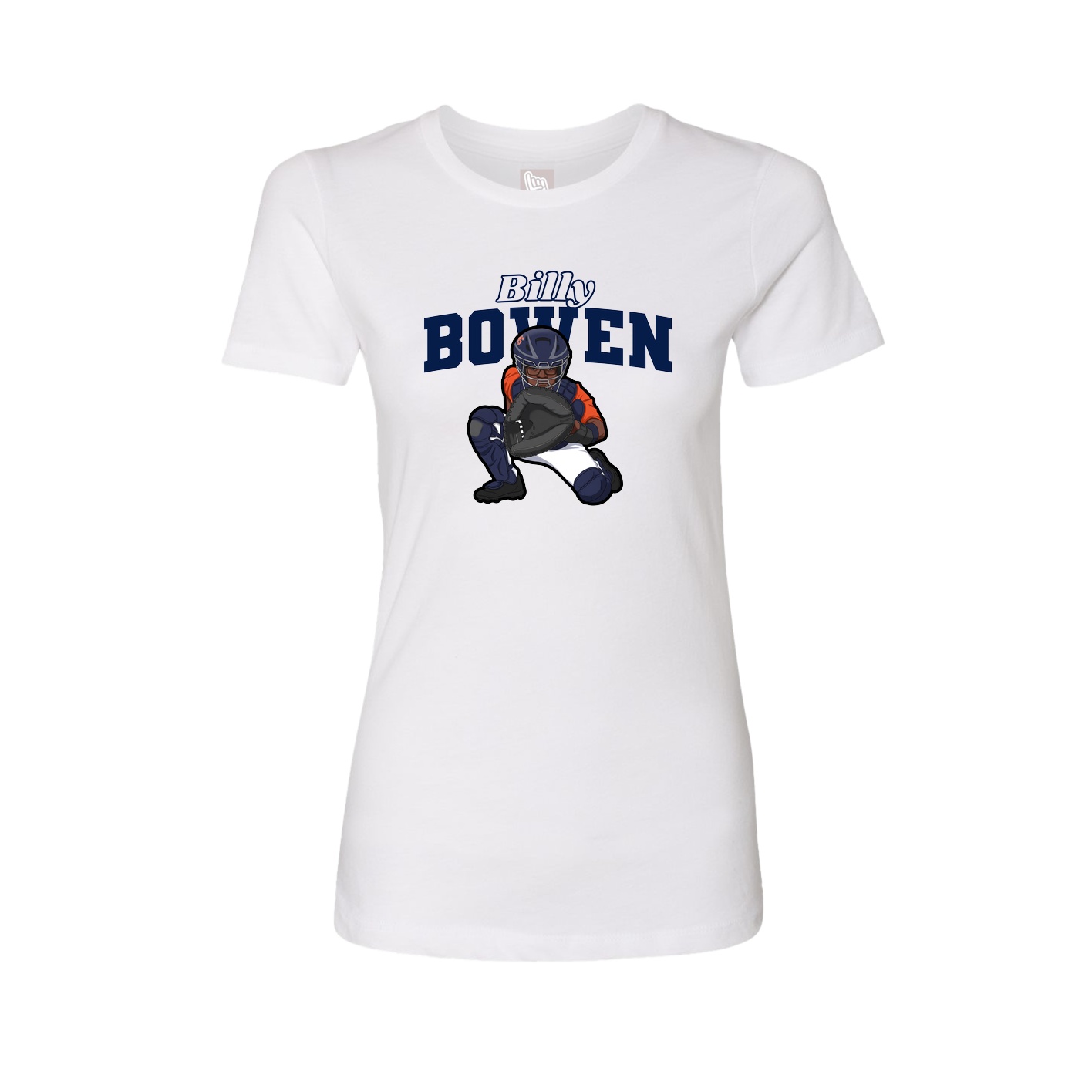 Fitted Women's Tee — Name Arch in White
