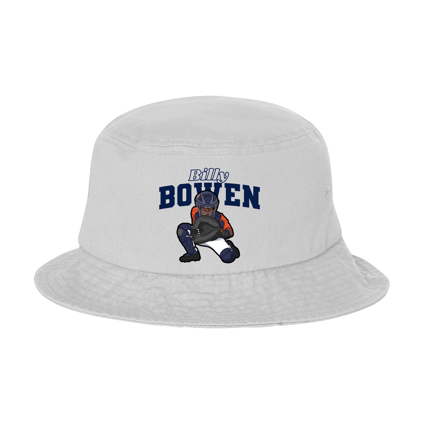 Bucket Cap — Name Arch in White