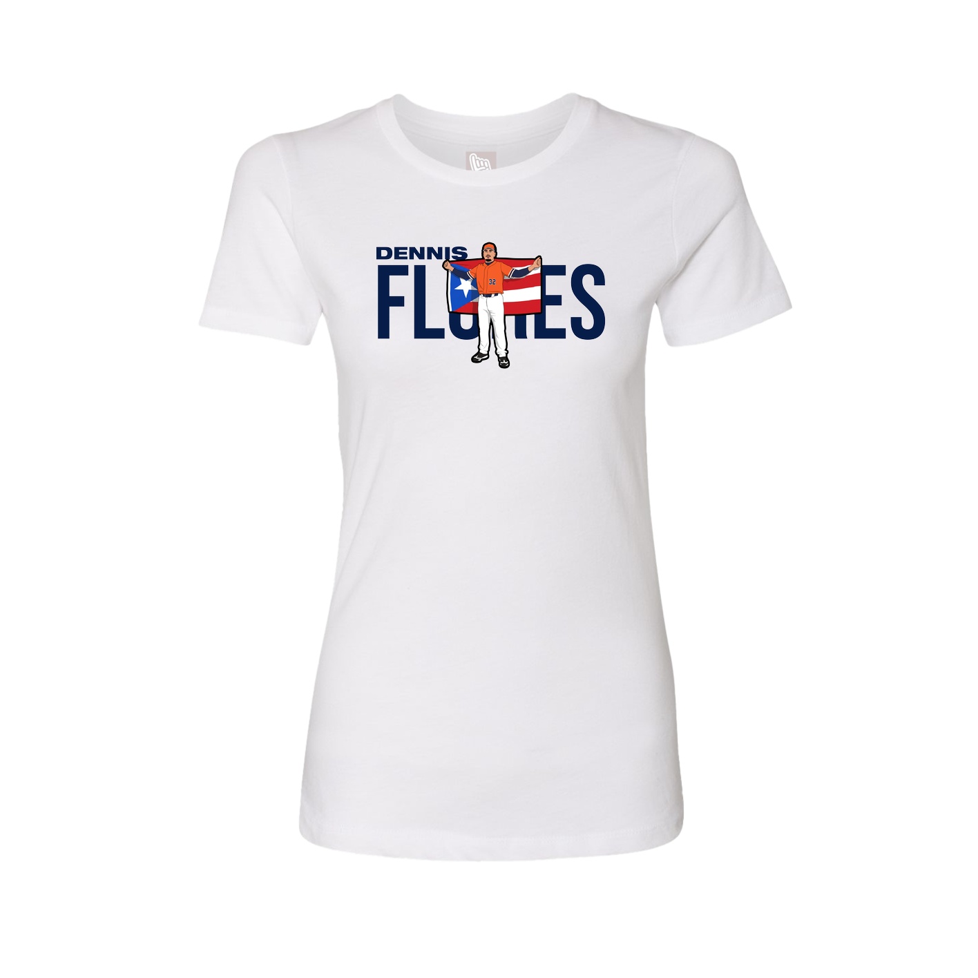 Fitted Women's Tee — Player Name in White