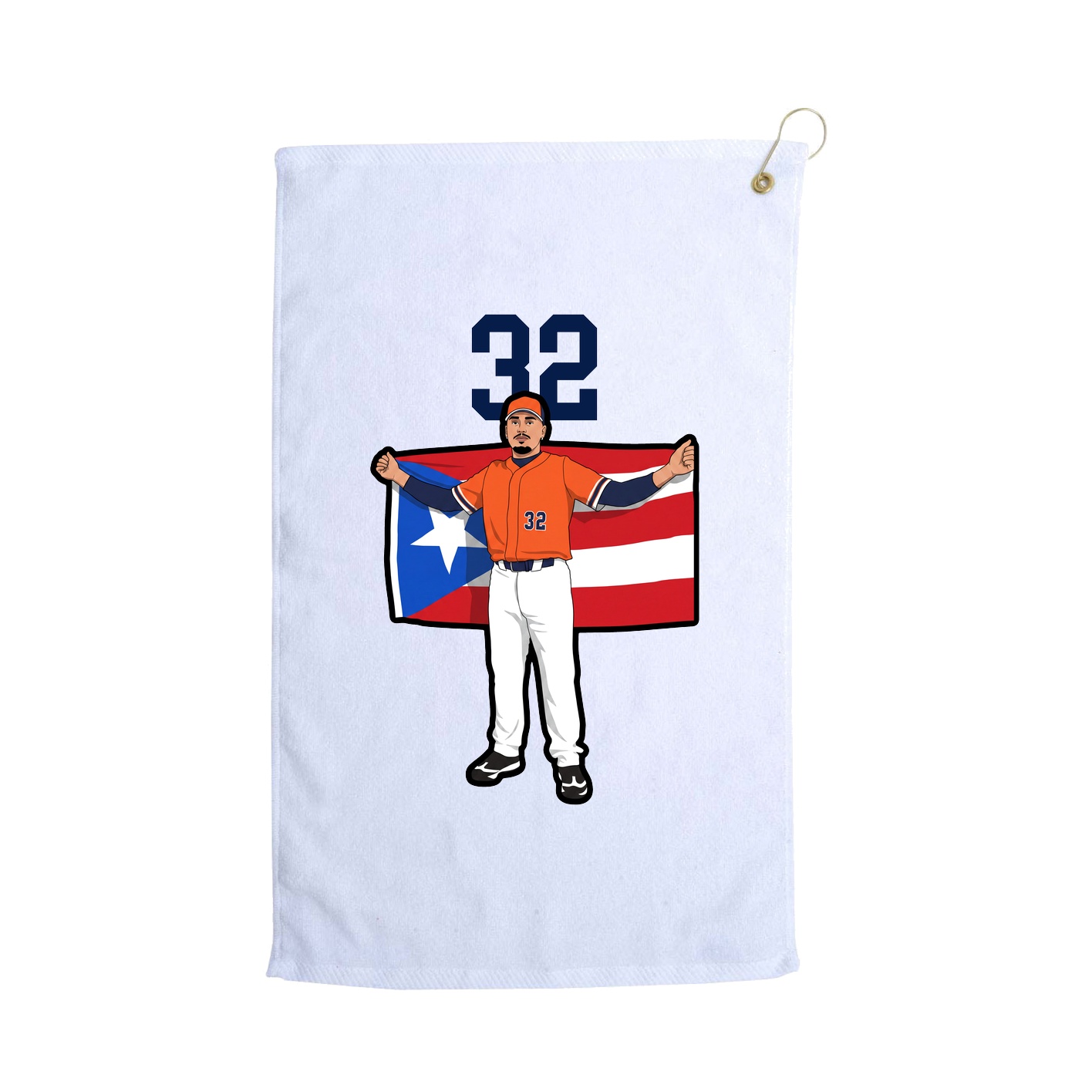 Golf Towel — Number Top in White