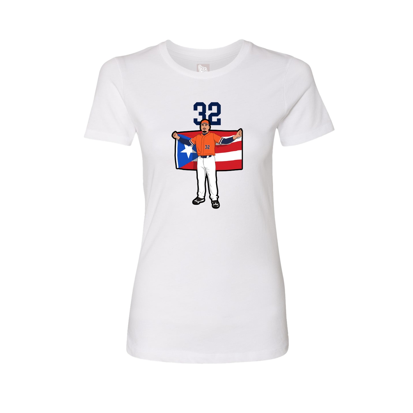 Fitted Women's Tee — Number Top in White